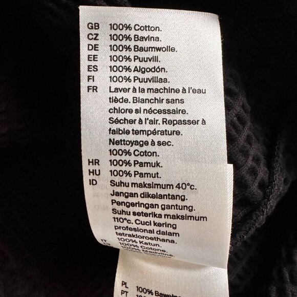 COS Texturized Cotton Zip-Up Jersey Short Sleeved Shirt Black - Picture 8 of 10